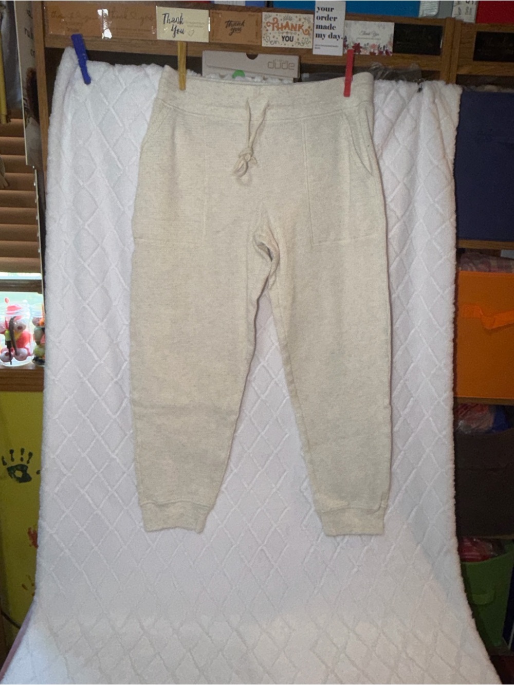 stars above Cream Knit Drawstring Joggers - Picture 2 of 10